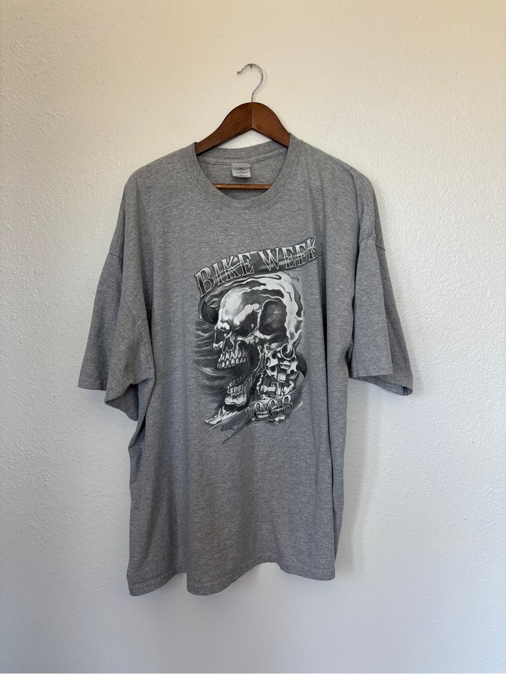 Gildan Gray Skull 'Bike Week' Graphic Tee - Men